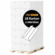 Palette | Papierhandtücher C-Falz | 2-lagig | 100% Zellstoff | 28 x 3060 Blatt