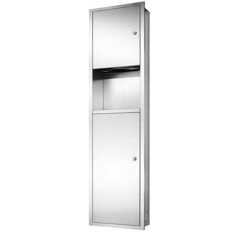 2-in-1 Papierhandtuchspender & Abfallbehälter | Edelstahl | Wandmontage | Mediclinics DTE0010CS