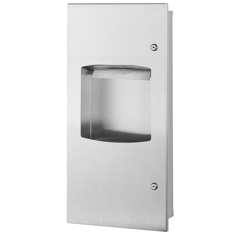 2-in-1 Papierhandtuchspender & Abfallbehälter | Edelstahl | Wandmontage | Mediclinics DTE0030CS