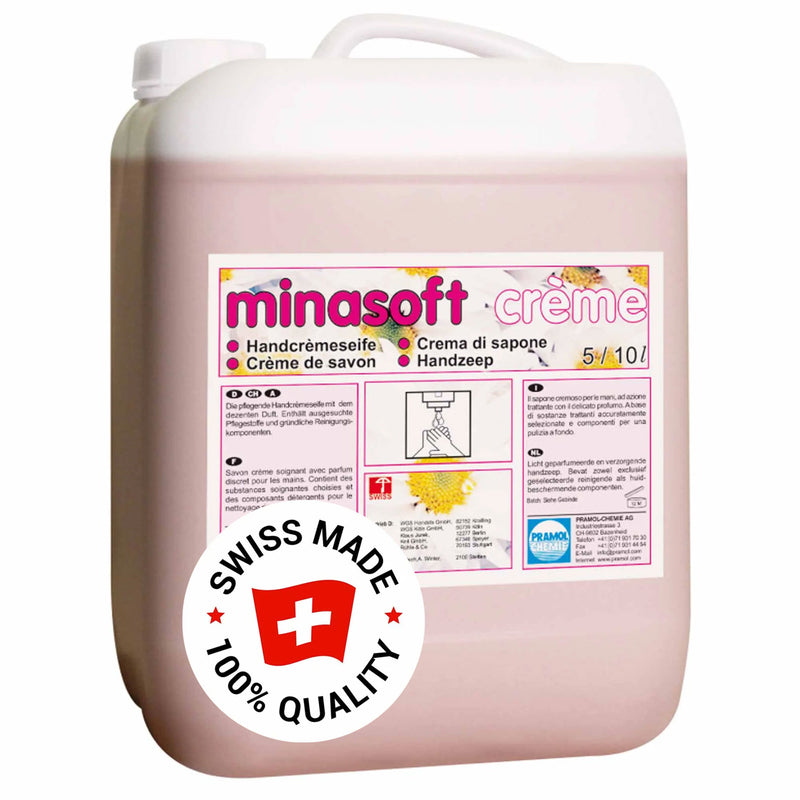 Flüssigseife MINASOFT CREME | Blumen-Duft | mild & pflegend | pH-neutral | Pramol