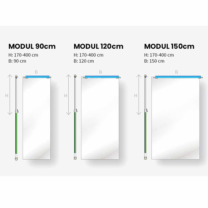 Curtain-Wall Staubschutzwand Ausbaumodul 90 cm
