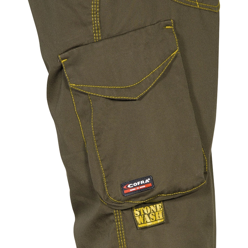 Arbeitshose DRILL | 245 g/m² | ergonomisch | breite Vordertaschen | Zollstocktasche & Hammerschlaufe | Cofra