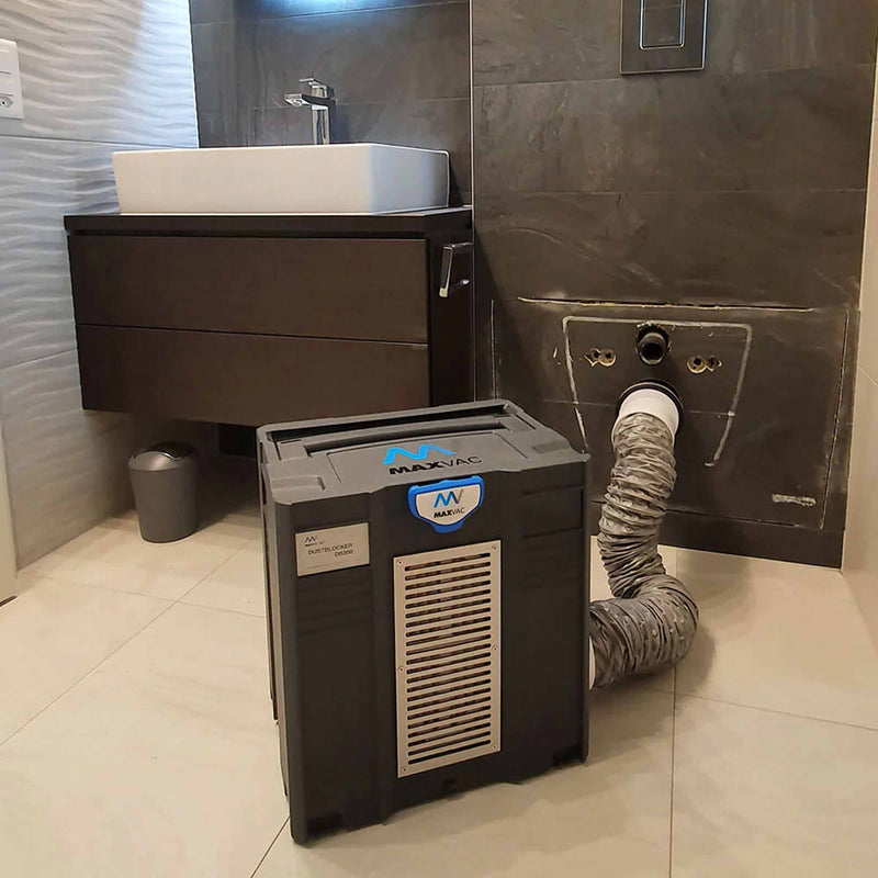 Bau-Luftreiniger Maxvac DB450 | 240 - 450 m³/h | für Entlüftungs- & WC-Rohre | Systainer-Box