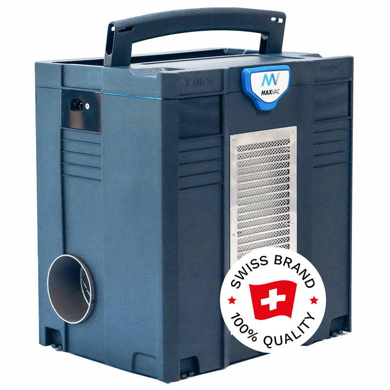 Bau-Luftreiniger Maxvac DB450 | 240 - 450 m³/h | für Entlüftungs- & WC-Rohre | Systainer-Box