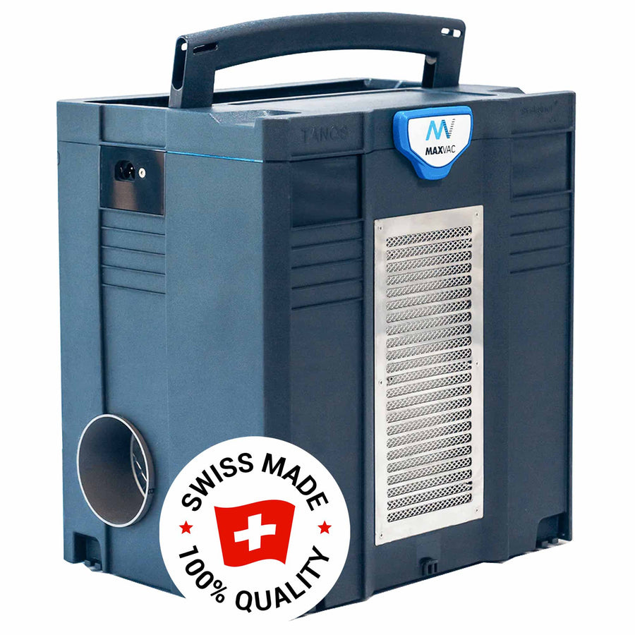 Bau-Luftreiniger Maxvac DB450 | 240 - 450 m³/h | für Entlüftungs- & WC-Rohre | Systainer-Box