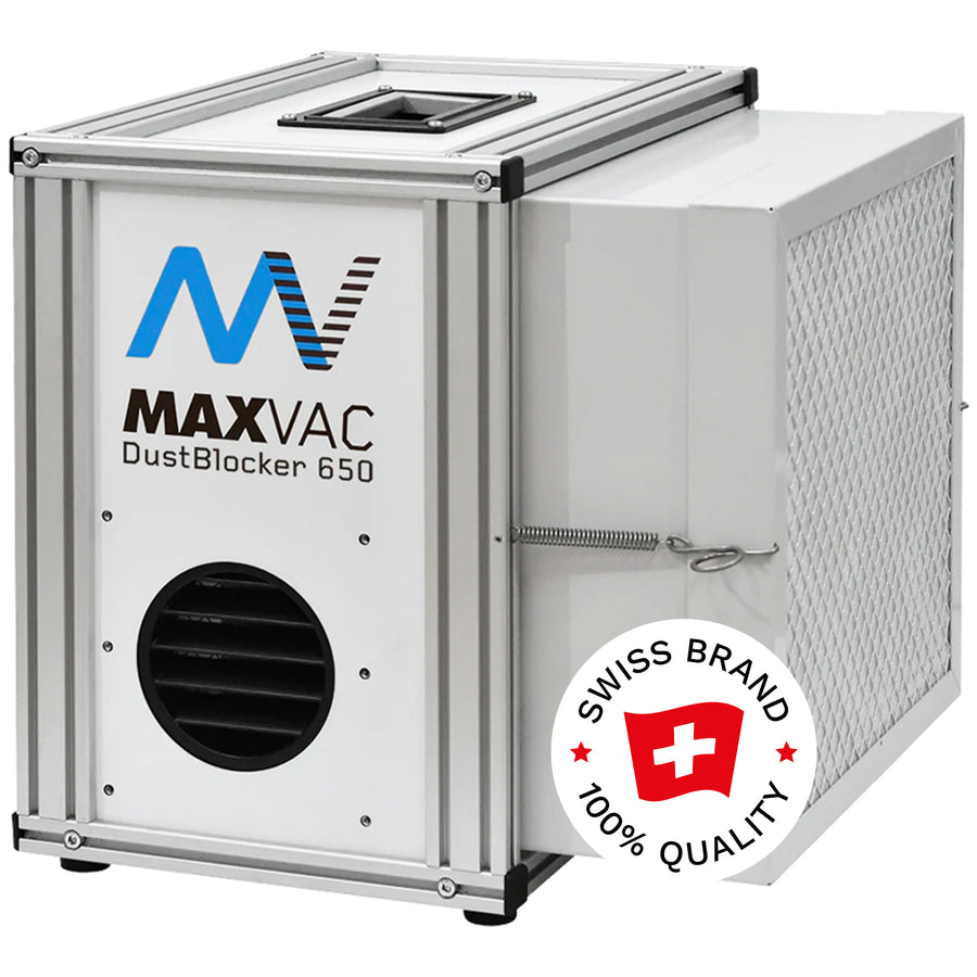 Bau-Luftreiniger Maxvac DB650 | 350 - 650 m³/h | HEPA H14 & Aktivkohle | optional mit Unterdruck