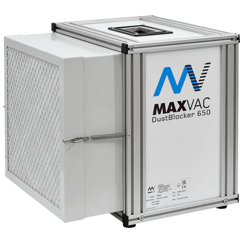 Bau-Luftreiniger Maxvac DB650 | 350 - 650 m³/h | HEPA H14 & Aktivkohle | optional mit Unterdruck