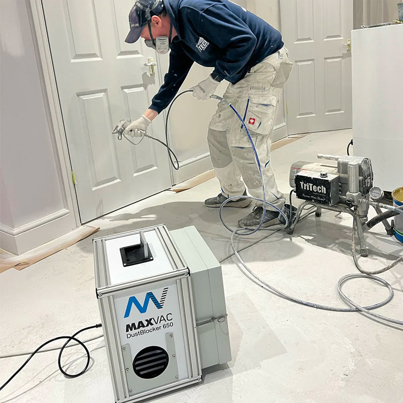 Bau-Luftreiniger Maxvac DB650 | 350 - 650 m³/h | HEPA H14 & Aktivkohle | optional mit Unterdruck