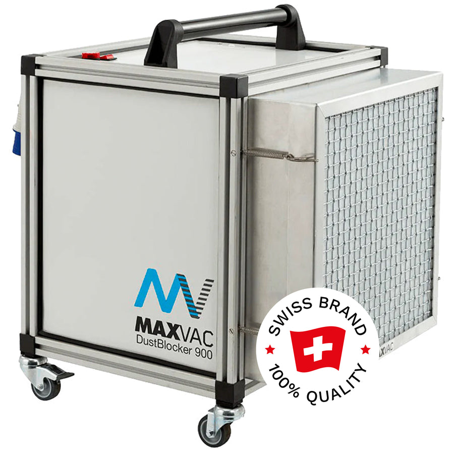Bau-Luftreiniger Maxvac DB900 | 900 m³/h | HEPA H14 & Aktivkohle | optional mit Unterdruck