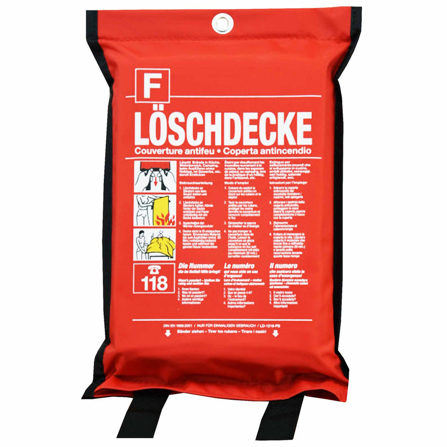 Profi-Löschdecke Glasfaser | 180 x 120 cm | 440 g/m² | im Polybeutel