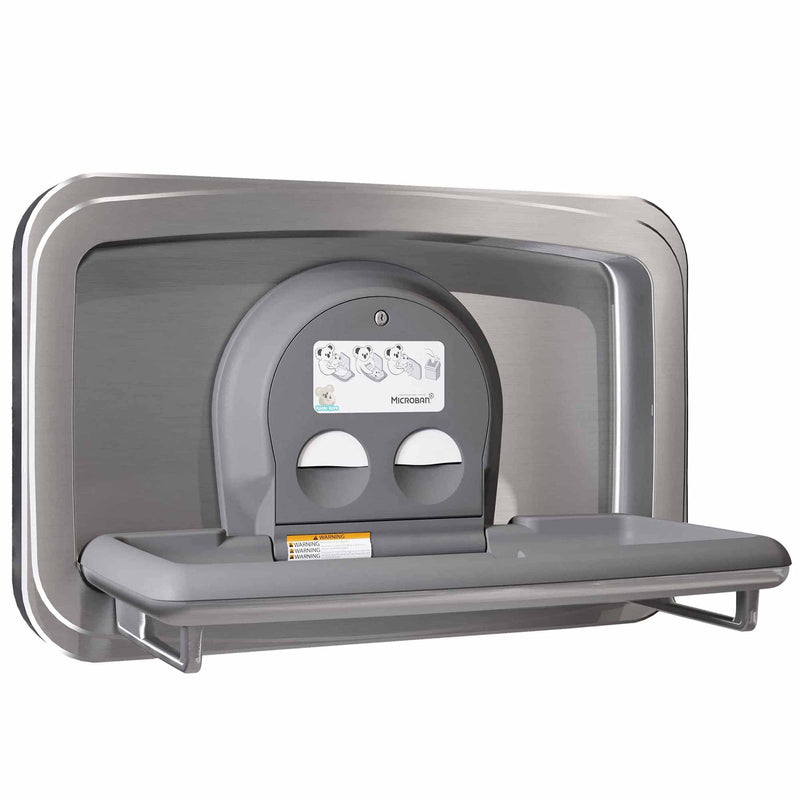 Wickeltisch Premium Edelstahl horizontal | klappbar | für Wandmontage | Koala Kare