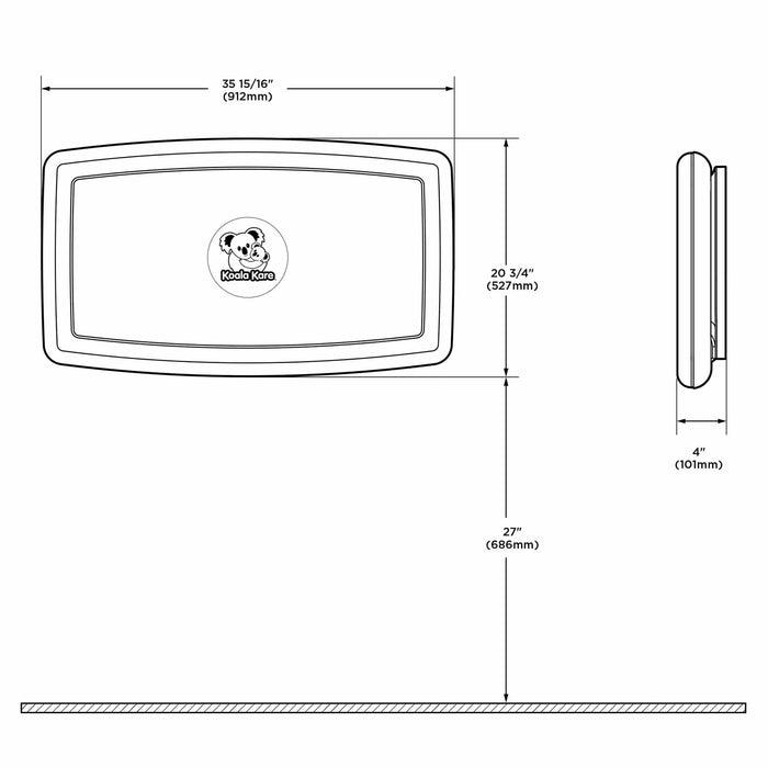 Wickeltisch Edelstahl horizontal | klappbar | Koala Kare