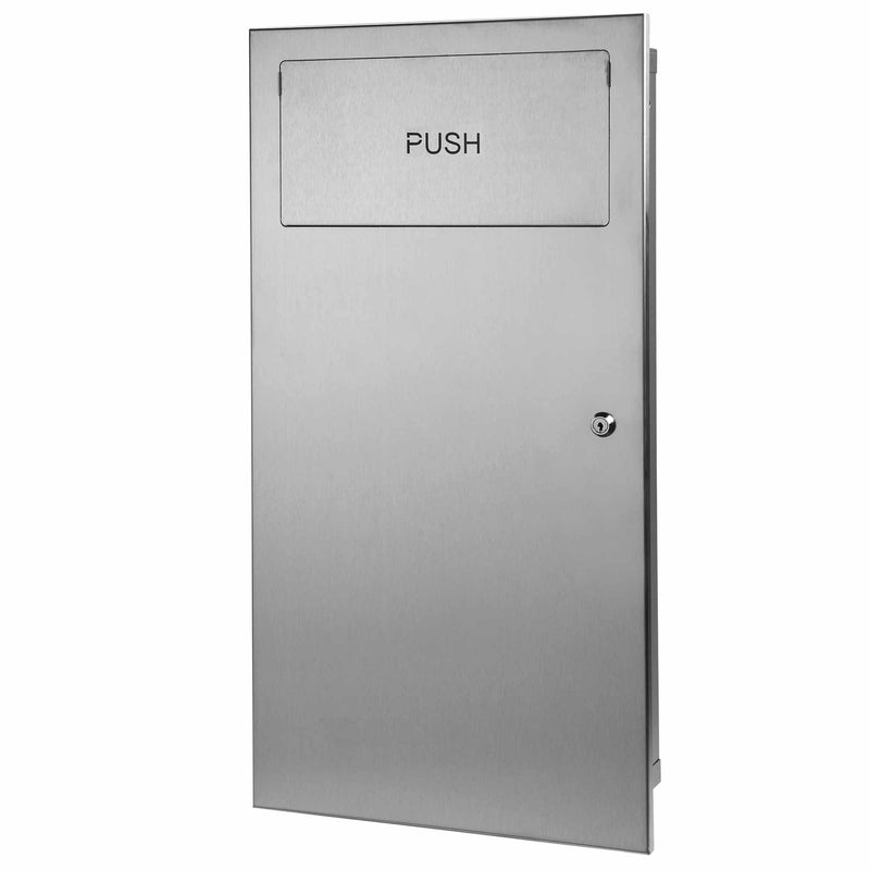 Einbau-Abfalleimer Edelstahl | mit Klappdeckel | 14,2 Liter | Mediclinics PPE0010CS