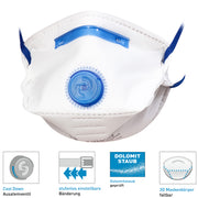 FFP2/V D Atemschutzmaske Cobra Foldy | Cool Down+ Ventil | faltbar | Ekastu Safety