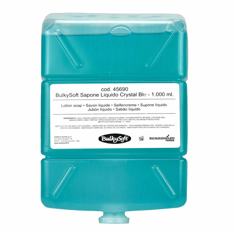 Flüssigseife Crystal Blue | 1000 ml | pH neutral | Kartusche | BulkySoft®