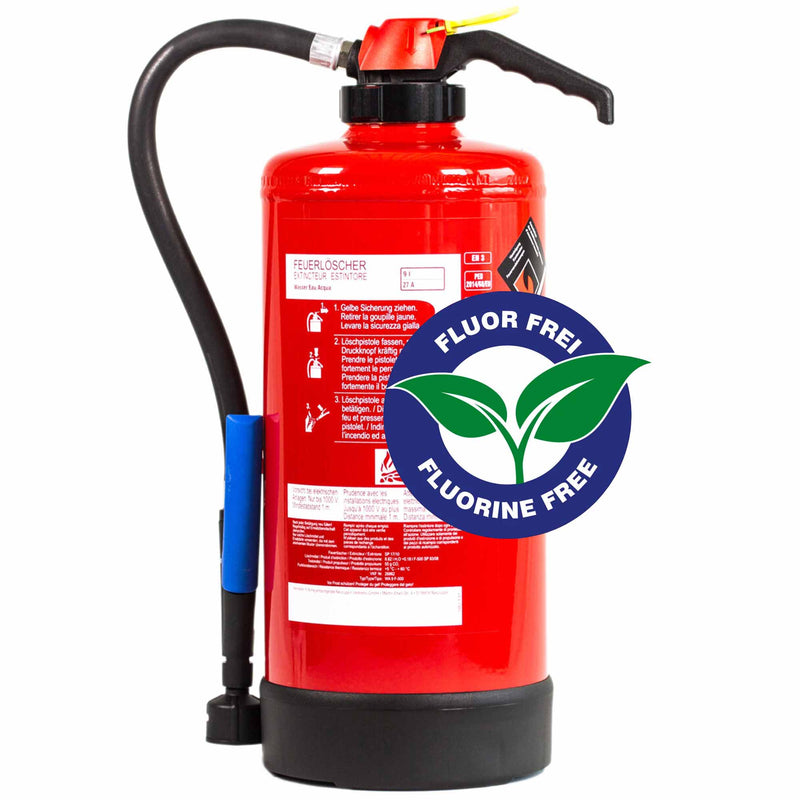 9 Liter Lithium-Feuerlöscher WA 9 F-500 | 21A | fluorfrei | Aufladelöscher
