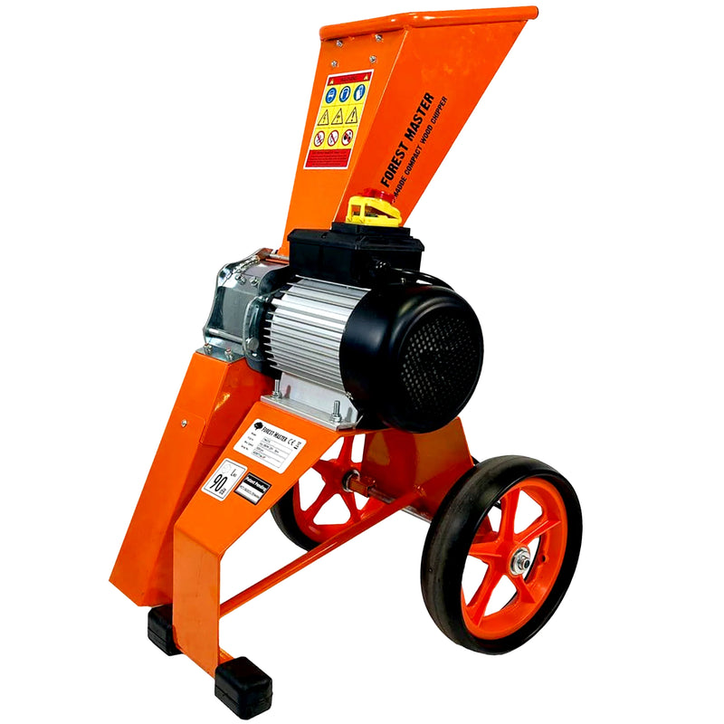Elektro-Holzhäcksler | 4 PS | 2800 W | Äste bis 50 mm | Elektrostarter | Mulch-Kit | Forest Master FM4DDE