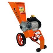 Forest Master FM4DDE-MUL Elektro-Gartenmulcher, schräge Ansicht mit unterem Mulch-Auswurf