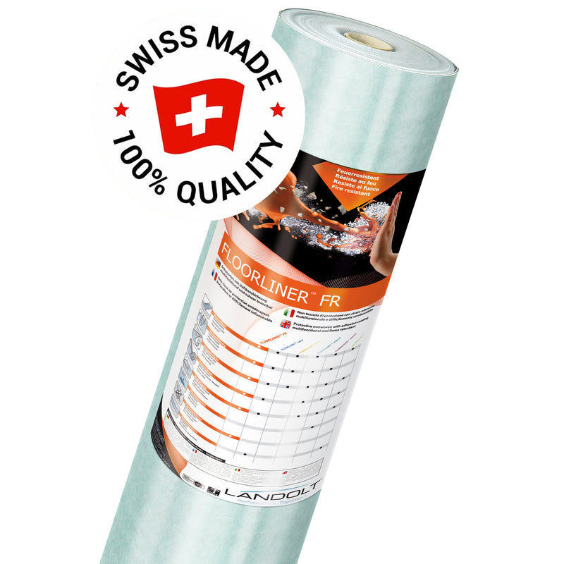 Floorliner™ FR flammhemmend | 180 g/m² | 50 x 1 m | selbsthaftend | Bfl s1 / DIN EN 13501-1 | Landolt Floorliner™