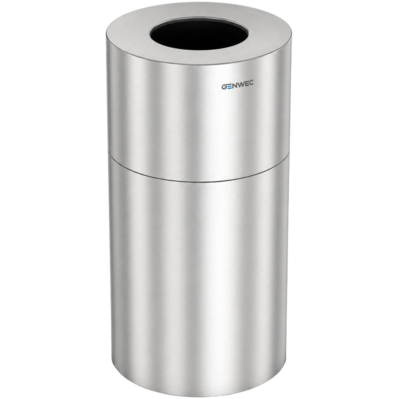 Abfalleimer Aluminium Rund | 50 Liter | bodenstehend | Ø 380 mm | GENWEC