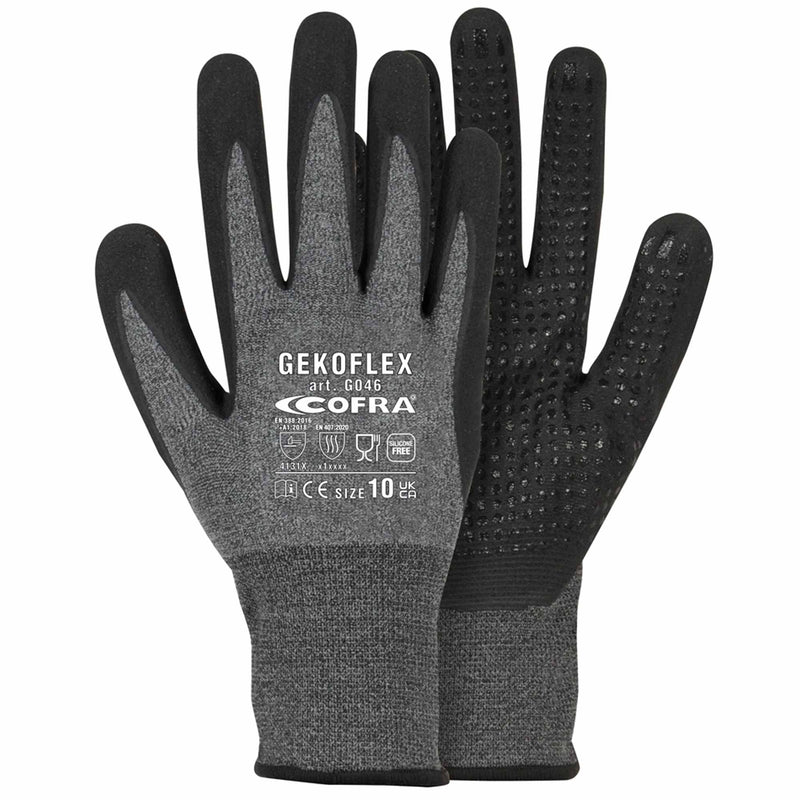 Arbeitshandschuhe GEKOFLEX | mit Nitrilnoppen | hohe Grifffestigkeit | Kategorie 2 | wasserdicht | Cofra