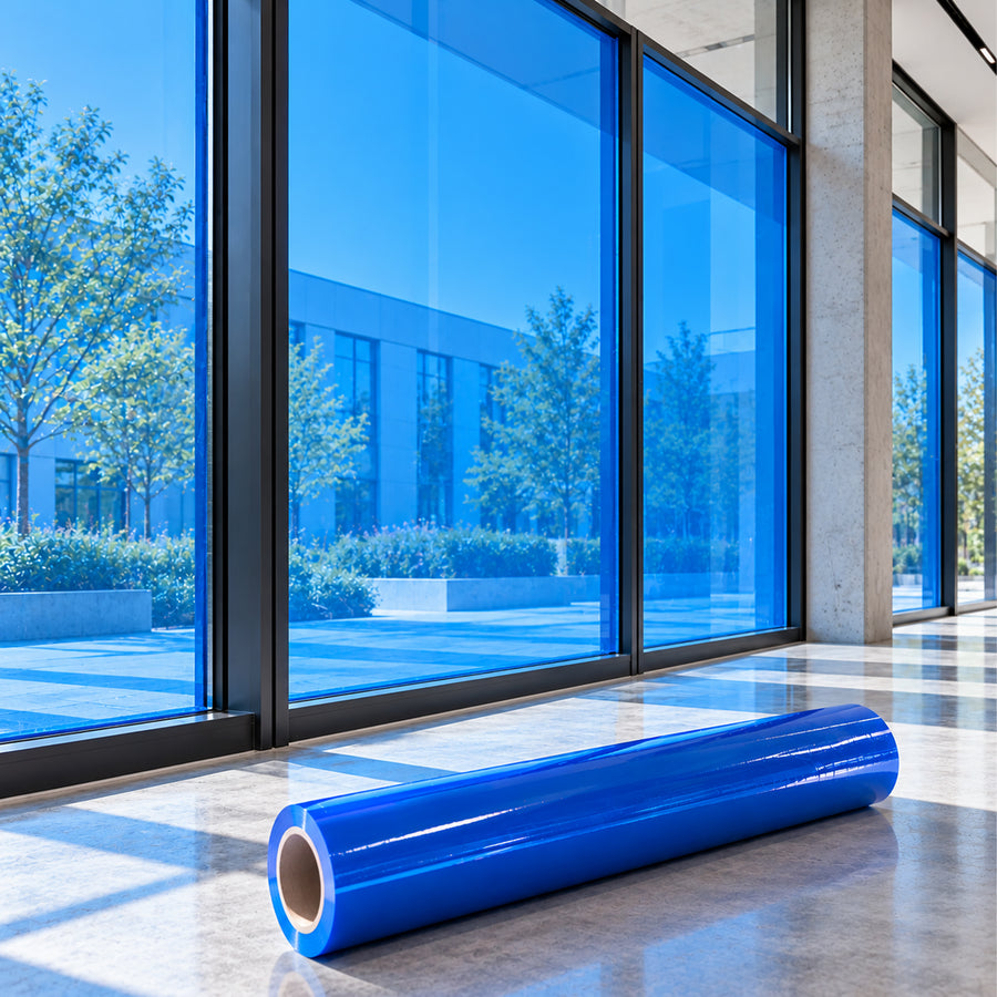 Fenster-Schutzfolie selbstklebend | 50 μm | 100 m | UV-beständig | lichtdurchlässig | für Fenster & Glas