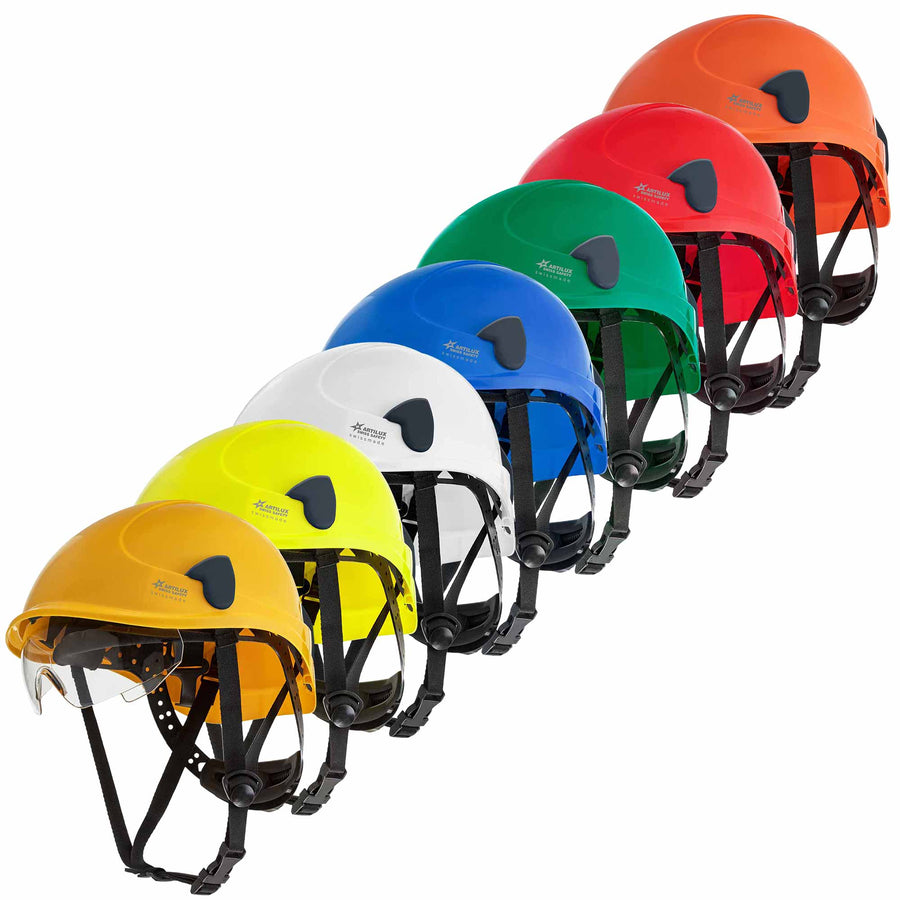 Schutzhelm ARTITOP SH510 | Polycarbonat | elektrisch isolierend | Schutzbrille | 4-Punkt-Kinnband | ROTO-System | belüftet | Swiss Made | ARTILUX