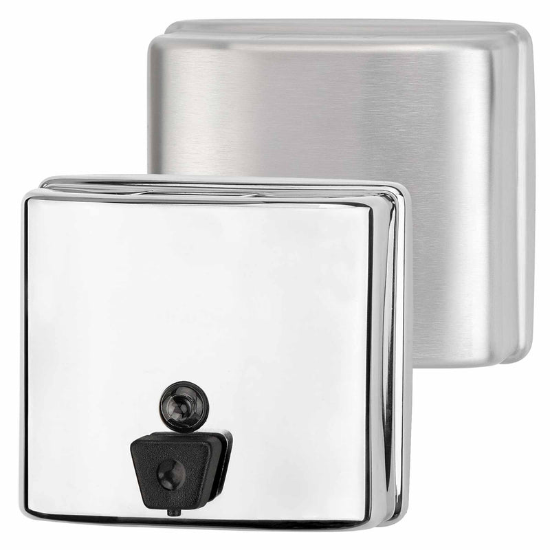 Flüssigseifenspender Edelstahl | 1300 ml | mit Druckknopf | Mediclinics DJ0115