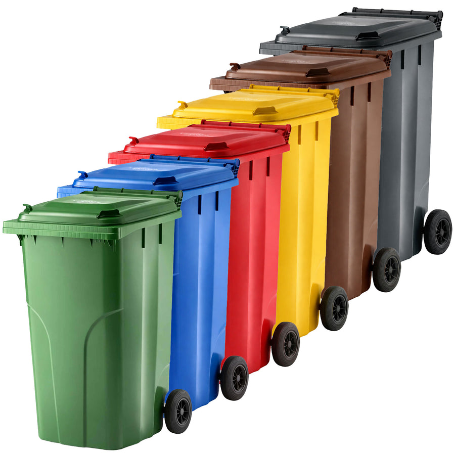 Kunststoffcontainer 240 Liter | bis 96 kg | UV-beständig | Vollgummireifen | VERWO