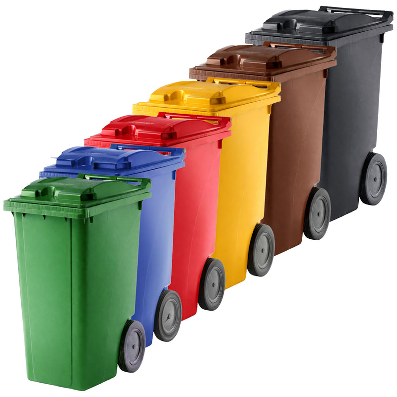 Kunststoffcontainer 360 Liter | bis 144 kg | UV-beständig | Vollgummireifen | VERWO