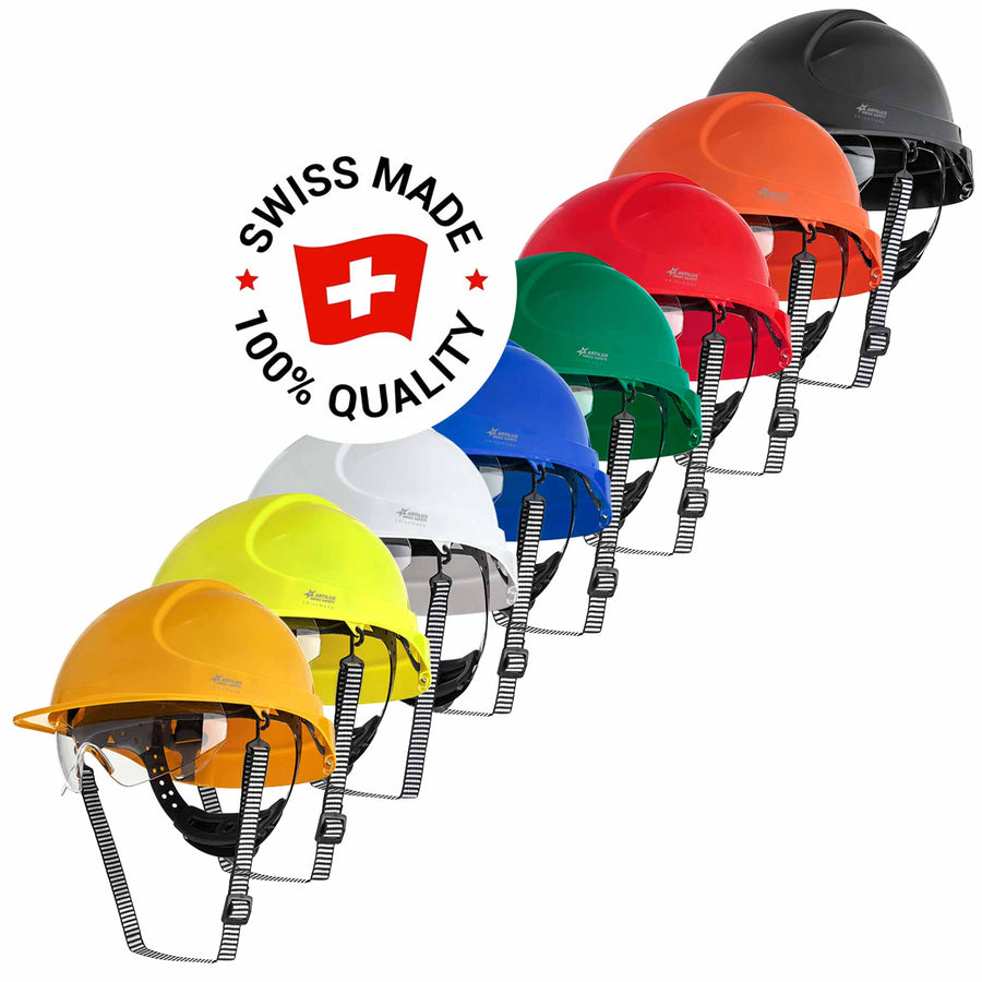 Schutzhelm ARTITOP SH300 | Polycarbonat | Schutzbrille | 2-Punkt-Kinnband | Schirm | ROTO-System | belüftet | Swiss Made | ARTILUX