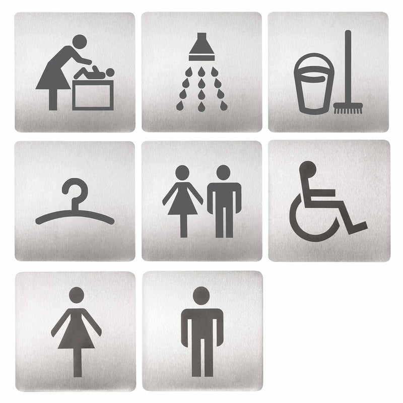 Piktogramme Edelstahl matt | 120 x 120 mm | selbstklebend