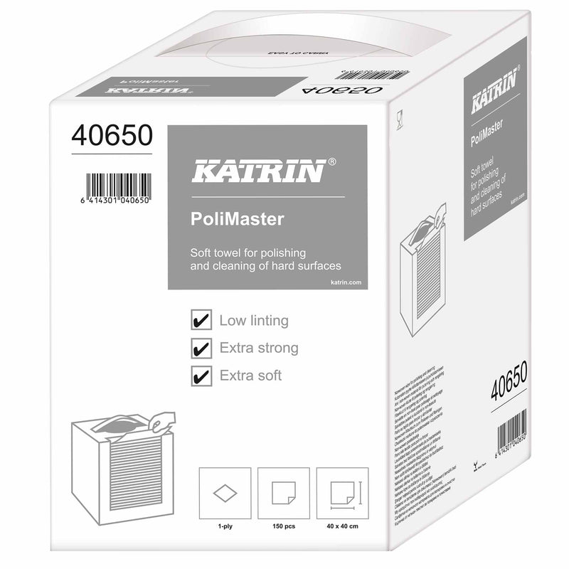 Industriewischtücher PoliMaster | 1-lagig | 40 × 40 cm | 100% Viskose | Katrin 40650