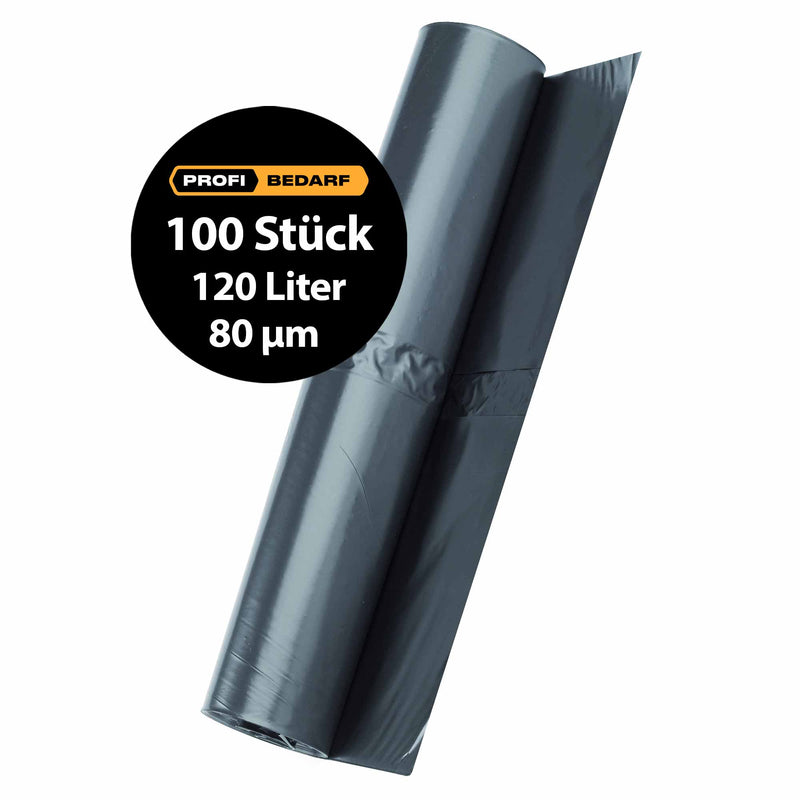 HDPE Abfallsäcke extra stark | 120 Liter | 80 µm | 70 x 110 cm | reissfest | hochwertige Schweissung | Schuller Eh`klar SATO HD 120