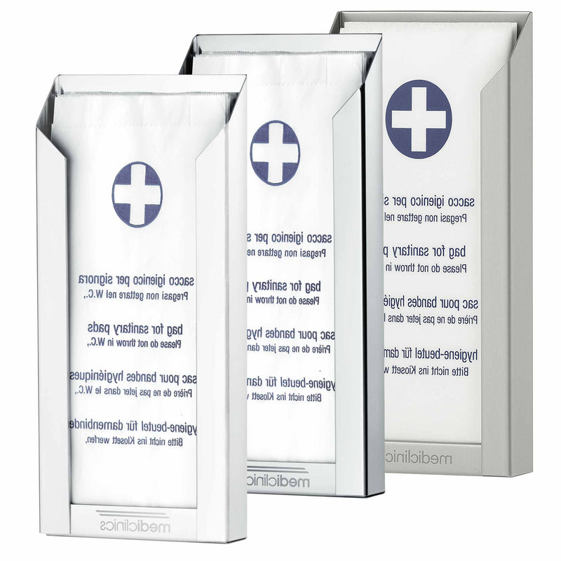 Hygienebeutelspender Edelstahl | für 50 Beutel | Mediclinics DBH100