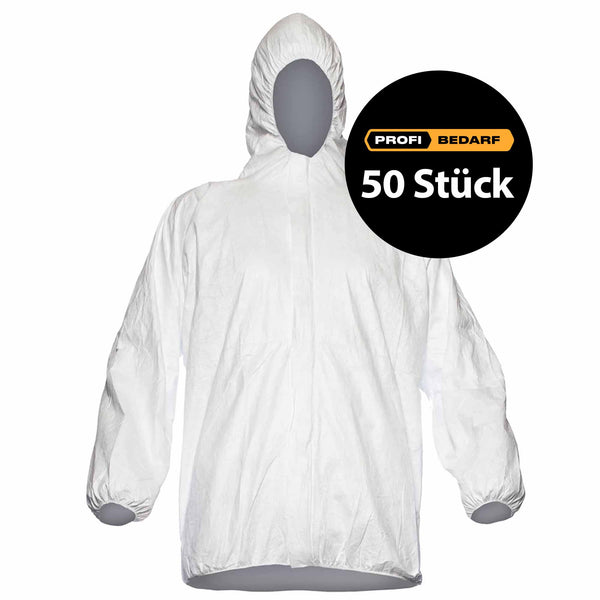 Einweg-Schutzjacke Tyvek® 500 PP33 | mit Kapuze & Reissverschluss | Kategorie 3