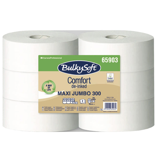 Jumbo Toilettenpapier Comfort Recycling | 300 m | 2-lagig | de-inked | BulkySoft®