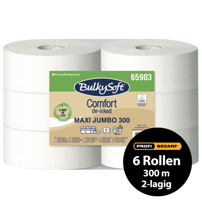 Toilettenpapier Comfort Recycling Maxi Jumbo | 2-lagig | de-inked | 300 m | BulkySoft®