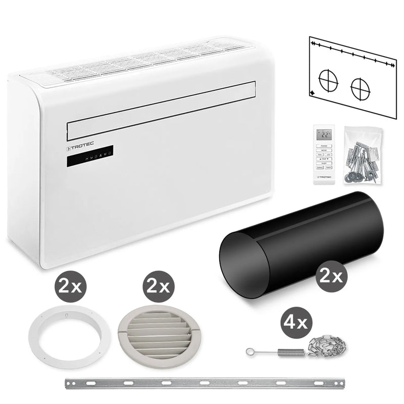 Wand-Klimaanlage | mit Wifi & Heizfunktion | 16 - 30 °C  | 3-stufig | 85 m³ | Trotec PAC-W 2650 SH