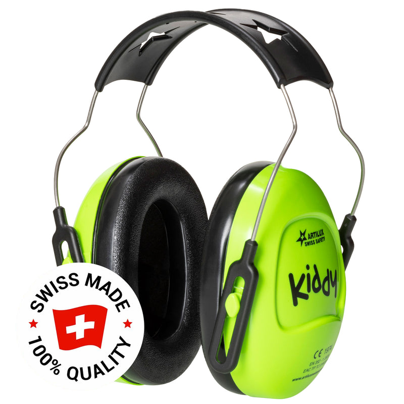 Kinder-Gehörschutz KIDDY | SNR 25 | verstellbarer Kapseln | Sternenmuster | Swiss Made | ARTILUX