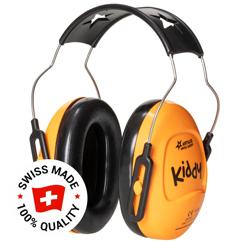 Kinder-Gehörschutz KIDDY | SNR 25 | verstellbarer Kapseln | Sternenmuster | Swiss Made | ARTILUX