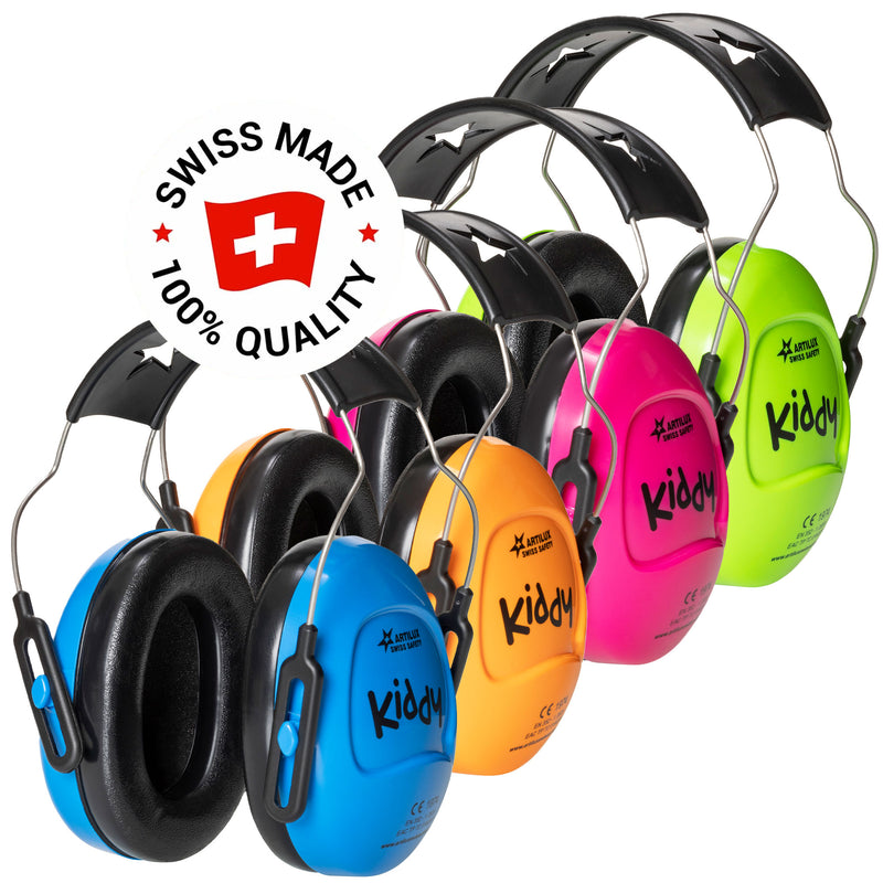 Kinder-Gehörschutz KIDDY | SNR 25 | verstellbarer Kapseln | Sternenmuster | Swiss Made | ARTILUX
