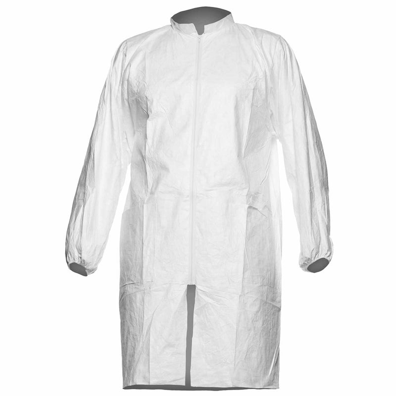 Einweg-Laborkittel Tyvek® 500 PL309 | Reissverschluss & Taschen | antibaktieriell | Chemikalienschutz Typ 6-B | Kat III | antistatisch