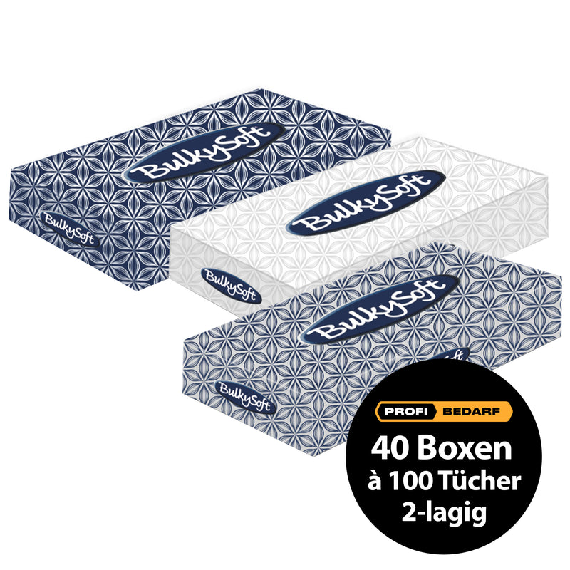 Kosmetiktücher | 2-lagig | 100% Zellstoff | PEFC zertifiziert | 100er Box | BulkySoft®