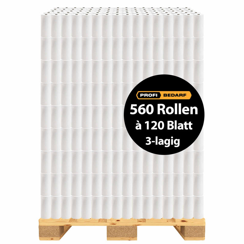 Palette | Haushaltspapier | 3-lagig | 120 Blatt | 100% Zellstoff