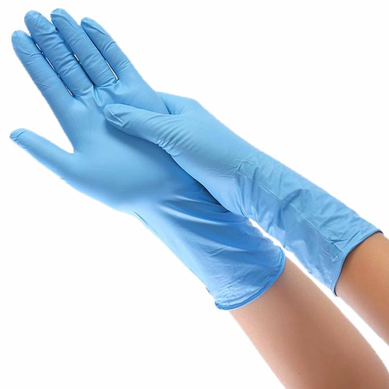 Nitrilhandschuhe Extra Lang | Blau | latex- & puderfrei | mikrogeraute Fingerspitzen | Medbrun Expert