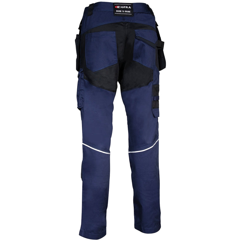 Arbeitshose LEMNO | 250 g/m² | ergonomisch | Stretch-Einsätze | Abnehmbare Nageltaschen | Cofra