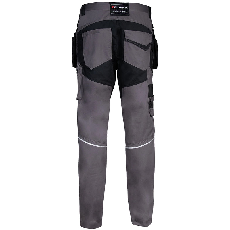 Arbeitshose LEMNO | 250 g/m² | ergonomisch | Stretch-Einsätze | Abnehmbare Nageltaschen | Cofra