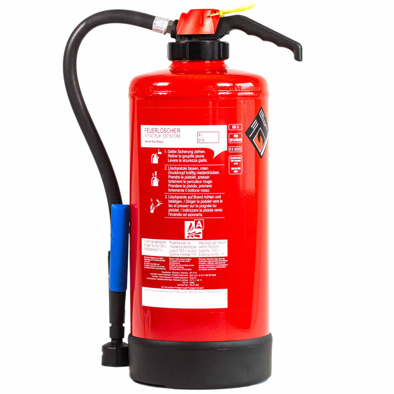 9 Liter Lithium-Batterie Feuerlöscher WA 9 F-500 | 21A | fluorfrei | Aufladelöscher