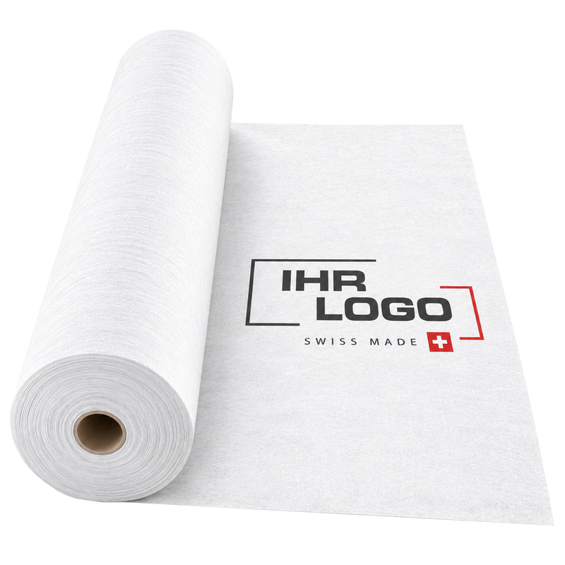 Abdeckvlies mit Firmenlogo | 50 x 1 m | selbsthaftend | Swiss Made